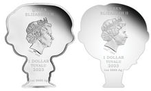 Load image into Gallery viewer, 2-Coin-Set James Bond & Honey Ryder 2023 Colored SILVER $1 007 MINTED MINI 2oz