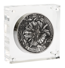 Load image into Gallery viewer, 2024 Honey Bee 2 Kilo 9999 Pure Silver Antiqued High Relief $60 Coin 200-mintage