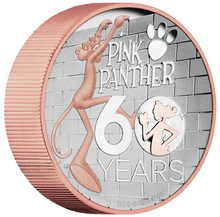 Load image into Gallery viewer, 2024 HIGH RELIEF 5oz Silver Gilt by Pink Gold Pink Panther $8 Coin NGC PF70 FR