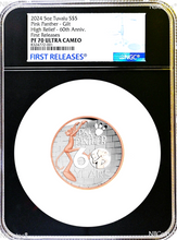 Load image into Gallery viewer, 2024 HIGH RELIEF 5oz Silver Gilt by Pink Gold Pink Panther $8 Coin NGC PF70 FR