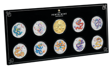 Load image into Gallery viewer, 2024 LUNAR YEAR OF THE DRAGON SILVER 10-coin-set 10x 1/2oz All Colores