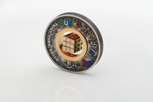 Load image into Gallery viewer, Rubik's Cube 2024 50th Anniversary 2oz .9999 Silver Antiqued Colored $2 Coin