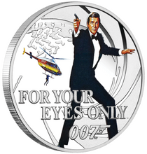 Load image into Gallery viewer, 8-COIN-SET JAMES BOND 007 ROGER MOORE COLLECTION 7x0.5+1=4.5oz SILVER PROOF 2024