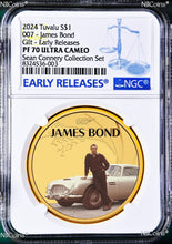 Load image into Gallery viewer, 2024 SEAN CONNERY COLLECTION SILVER 1oz $1 Gilt NGC MS70 James Bond 007 500 Mtg