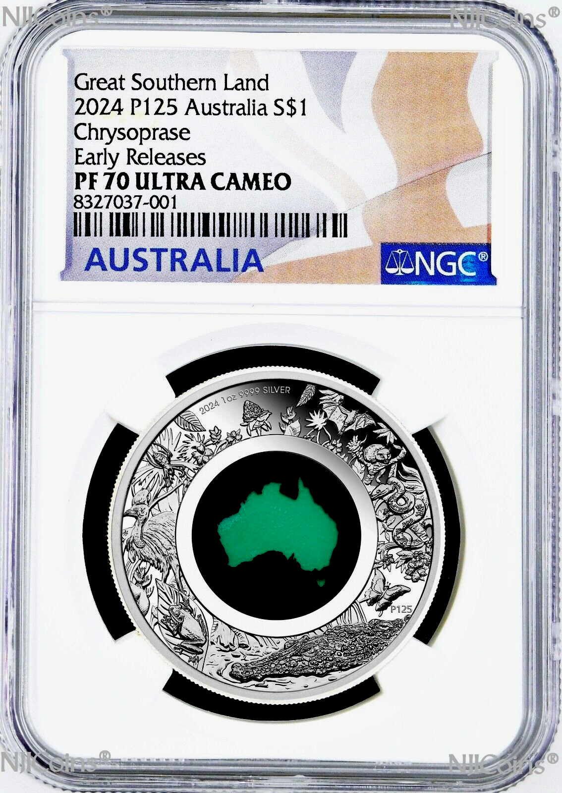 2024 Australia Great Southern Land CHRYSOPRASE 1oz Silver