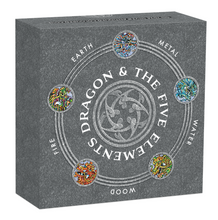 Load image into Gallery viewer, 2024 DRAGON & THE FIVE ELEMENTS 5oz $5 Silver Colored High Relief Antiqued Coin