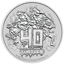 Load image into Gallery viewer, TEENAGE MUTANT NINJA TURTLES™ 40TH ANNIVERSARY 2024 1oz SILVER COIN In Capsule