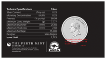 Load image into Gallery viewer, RARE 2024 Silver Sydney ADNA Expo Lunar Year of the SNAKE 1/4oz 25c NGC MS70