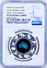 Load image into Gallery viewer, 2020 Australia Great Southern Land Opal 1oz Silver Proof Coin NGC PF70 FR