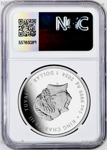 Load image into Gallery viewer, Mint Error Rotated Dies 2024 TMNT LEONARDO 1oz Colored Silver $1 COIN NGC PF70 F