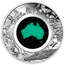 Load image into Gallery viewer, Australian 2024 1oz Silver Proof $1 CHRYSOPRASE Coin Great Southern Land