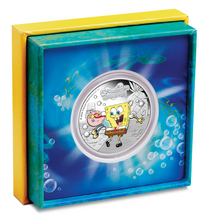Load image into Gallery viewer, 2024 SPONGEBOB SQUAREPANTS-SPONGEBOB & GARY 1oz $1 Silver Dollar Proof Coin