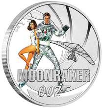 Load image into Gallery viewer, 8-COIN-SET JAMES BOND 007 ROGER MOORE COLLECTION 7x0.5+1=4.5oz SILVER PROOF 2024