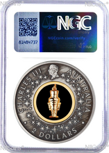 Load image into Gallery viewer, 2024 Christmas NUTCRACKER 2oz Silver Gilt Insert Antiqued Coin MS70 FR