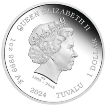 Load image into Gallery viewer, JAMES BOND 007 THE MAN WITH THE GOLDEN GUN 50TH ANN 2024 1oz SILVER $1 COIN PF