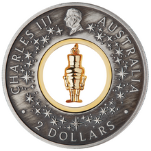 Load image into Gallery viewer, 2024 CHRISTMAS $2 2oz Silver Antiqued Coin w/24k gold-plated NUTCRACKER Insert