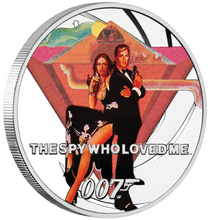 Load image into Gallery viewer, 8-COIN-SET JAMES BOND 007 ROGER MOORE COLLECTION 7x0.5+1=4.5oz SILVER PROOF 2024