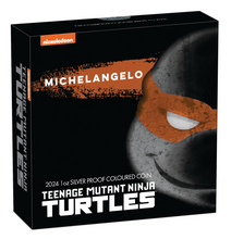 Load image into Gallery viewer, 2024 TEENAGE MUTANT NINJA TURTLES-MICHELANGELO .9999 1oz $1 Proof Silver Coin
