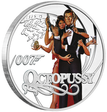 Load image into Gallery viewer, 8-COIN-SET JAMES BOND 007 ROGER MOORE COLLECTION 7x0.5+1=4.5oz SILVER PROOF 2024