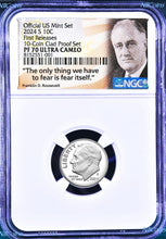 Load image into Gallery viewer, 2024 S Proof 10C Clad Roosevelt Dime 10-coin-set Version NGC PF70 ULTRA CAMEO FR