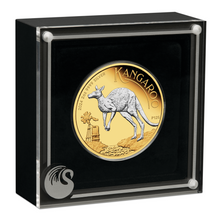 Load image into Gallery viewer, 2024 Reverse-Gilded Kangaroo Proof .9999 Silver 2oz $2 Coin w/ King Charles Effi
