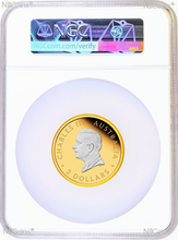 Load image into Gallery viewer, 2024 Australia GILT Proof 2oz .9999 Silver Kangaroo $2 Coin NGC PF70 FR Blue LB