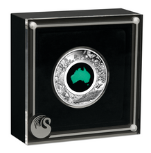 Load image into Gallery viewer, Australian 2024 1oz Silver Proof $1 CHRYSOPRASE Coin Great Southern Land