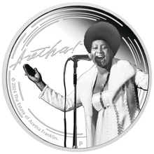Load image into Gallery viewer, ARETHA FRANKLIN 2024 1oz SILVER $1 POOF Colored COIN 2nd in Musician Series