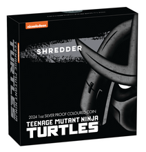 Load image into Gallery viewer, 2024 Teenage Mutant Ninja Turtles SHREDDER 1oz Colored Silver $1 COIN NGC PF70 E