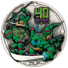 Load image into Gallery viewer, 2024 TEENAGE MUTANT NINJA TURTLES 2oz $2 ANTIQUED HIGH RELIEF COLOR Silver Coin