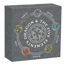 Load image into Gallery viewer, 2024 P 2024 DRAGON & THE FIVE ELEMENTS ANTIQUED 5 Oz Silver $5 COIN NGC MS70 ER