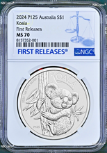 Load image into Gallery viewer, 2024 P Australia Silver Koala NGC MS 70 $1 1 oz Coin FR King Charles III Effigy