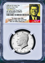 Load image into Gallery viewer, 2024 S Proof Kennedy Half Dollar 50c NGC PF70 UC ER 10-Coin-Clad-PF-SET Version