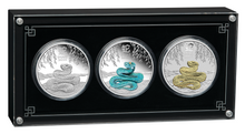 Load image into Gallery viewer, 2025 LUNAR SERIES-3 YEAR OF THE SNAKE 1oz SILVER TRIO $1 3-coin Set 3oz-total
