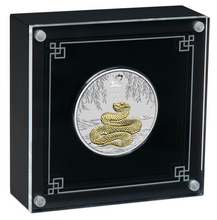 Load image into Gallery viewer, 2025 Australia Lunar Year of the SNAKE GILDED 1oz Silver $1 Coin w/OGP/BOX Gilt