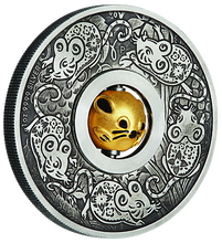 Load image into Gallery viewer, RARE NGC ERROR 2020 LUNAR Year of the MOUSE 1oz $1 Silver Rotating Charm Coin