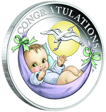 Load image into Gallery viewer, 2018 P Australia PROOF COLORIZED Silver Newborn Baby NGC PF70 1/2oz 50c Coin