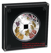 Load image into Gallery viewer, 2020 P 4x1 Oz Silver FAN Shaped 4-Coin-Set NGC PF70 Year of the Mouse Quadrant