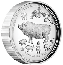 Load image into Gallery viewer, 2019 Australia Lunar Year Of The PIG High Relief Proof 1oz Silver Coin NGC PF70