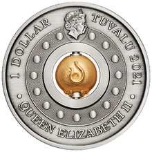 Load image into Gallery viewer, 2021 LUNAR Year of the OX 1oz $1 Silver Rotating Charm Antiqued Coin NGC MS 69