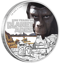 Load image into Gallery viewer, 2018 PLANET OF THE APES 50th ANNIVERSARY 1 oz Silver Proof $1 Coin