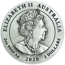 Load image into Gallery viewer, 2020 Australia Antiqued LUNAR Year of the MOUSE 2oz $2 Silver Coin NGC MS70 FR