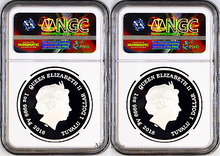 Load image into Gallery viewer, 2018 1oz Silver Good Fortune Year of the DOG Wealth Wisdom 2-Coin Set NGC PF70