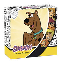 Load image into Gallery viewer, 2018 Tuvalu SCOOBY-DOO 1oz SILVER $1 PROOF COIN Dog Year