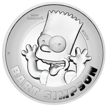 Load image into Gallery viewer, 2021 Bart Simpson 2oz .9999 SILVER PROOF HIGH RELIEF $2 COIN 3000 Mintage ONLY