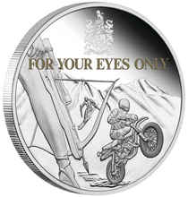 Load image into Gallery viewer, 2021 James Bond For Your Eyes Only 40th Ann 1oz SILVER PROOF Colored $1 COIN 007