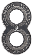 Load image into Gallery viewer, 2019 Figure 8 Koi Fish ANTIQUED 2oz Silver $2 COIN NGC MS70 FR