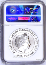 Load image into Gallery viewer, 2018 P Tuvalu Warfare - Vikings ANTIQUED 2Oz Silver $2 3D COIN NGC PF70 FR