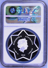 Load image into Gallery viewer, 2016 1oz Christmas Tree Star Shaped Silver Proof Coin Silver $1 coin NGC PF70 BR