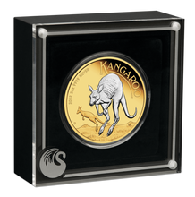 Load image into Gallery viewer, FIRST Reverse-Gilded 2022 Kangaroo Proof Silver 2 oz $2 Coin Australia